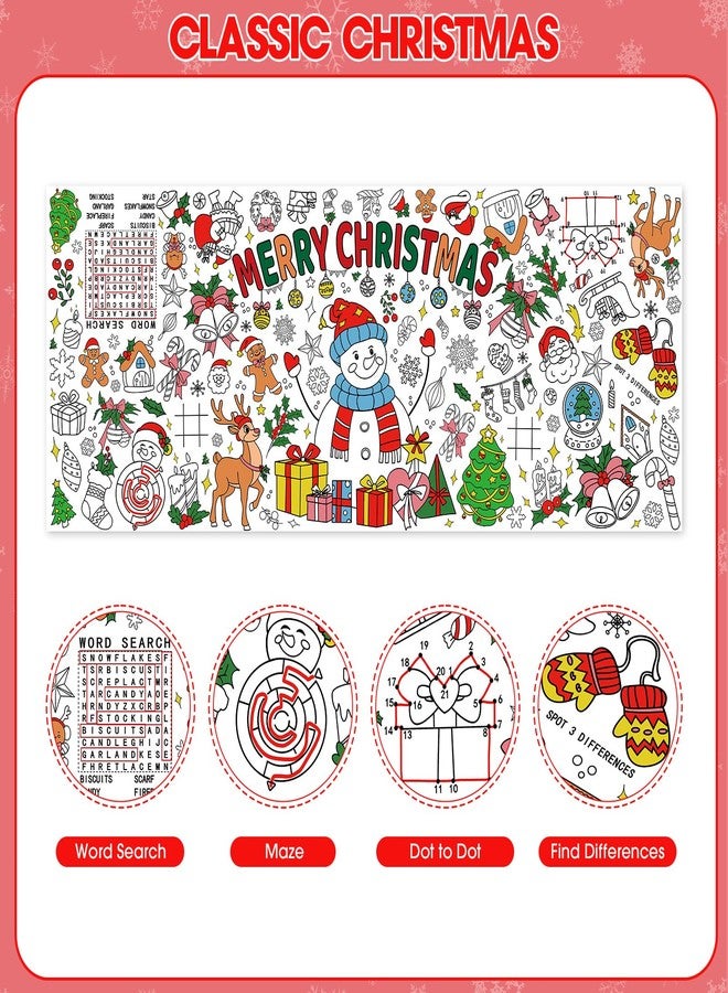 Litmitfu Giant Merry Christmas Coloring Poster - Large Christmas Coloring Tablecloth, Jumbo DIY Snowman Paper Banner Crafts for Winter Xmas Gifts Game Activities Party Favors Supplies Decorations, 30 x 72 Inch - Image 4